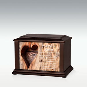 Small Wooden Heart Infinite Impression Cremation Urn