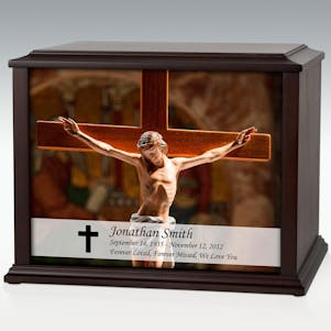XL Jesus On Cross Infinite Impression Cremation Urn - Engravable