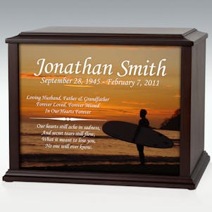 XL Sunset Surfer Infinite Impression Cremation Urn - Engravable