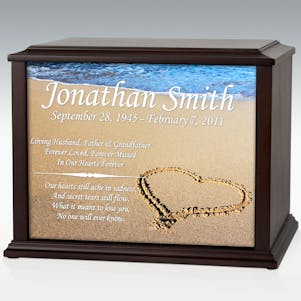 XL Heart In Sand Infinite Impression Cremation Urn - Engravable
