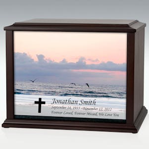 XL Seagull Sunset Infinite Impression Cremation Urn - Engravable