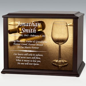 XL Wine Glass Infinite Impression Cremation Urn - Engravable