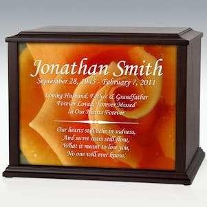 XL Orange Rose Infinite Impression Cremation Urn - Engravable