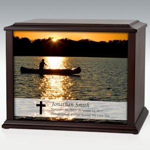 XL Canoe Sunset Infinite Impression Cremation Urn-Engravable