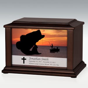 Large Boat Fishing Infinite Impression Cremation Urn -Engravable