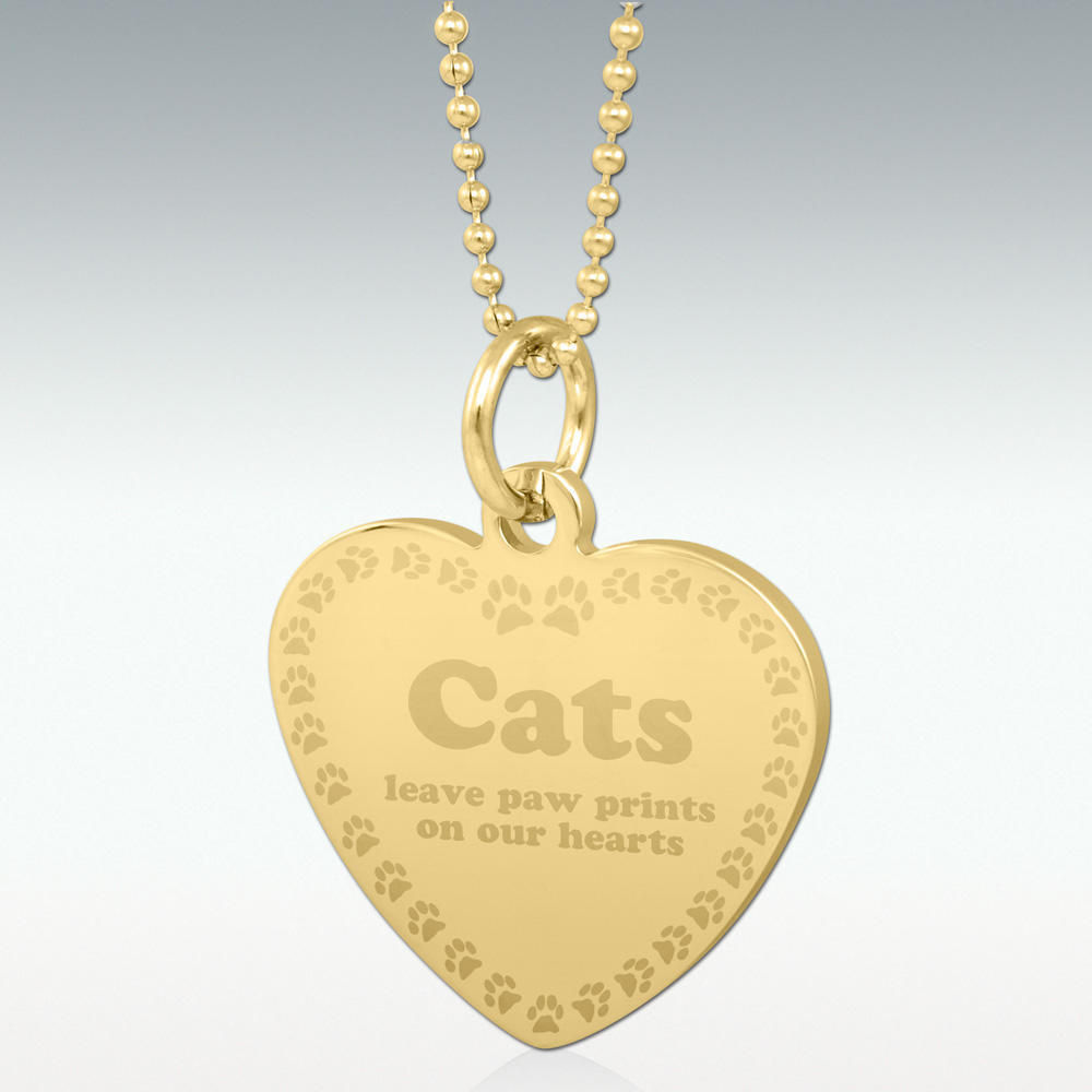 If Tears Could Build Engraved Heart Pendant - Gold