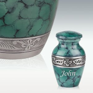 Jade Blossom Keepsake Cremation Urn - Engravable