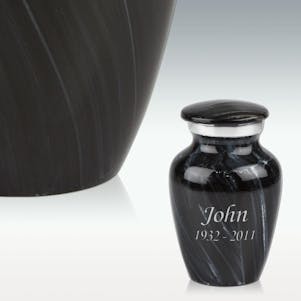 Ebony Glaze Keepsake Cremation Urn - Engravable