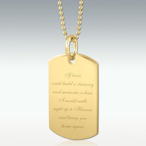 If Tears Could Build Dog Tag Engraved Pendant - Gold