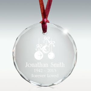 Glass Ball Round Crystal Memorial Ornament - Free Engraving