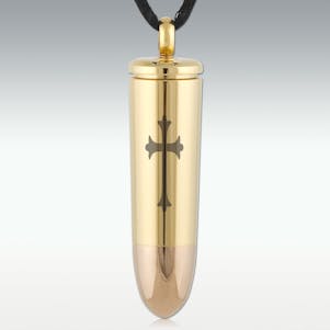 Cross 44 Magnum Bullet Stainless Steel Cremation Jewelry
