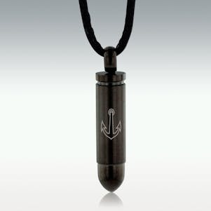 Anchor Black Bullet Stainless Steel Cremation Jewelry
