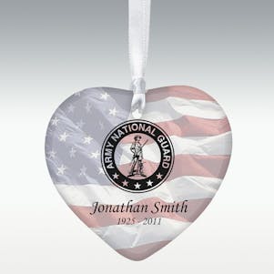 Army National Guard Heart Porcelain Memorial Ornament