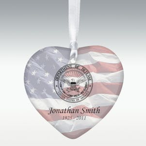 Department of Defense Heart Porcelain Memorial Ornament