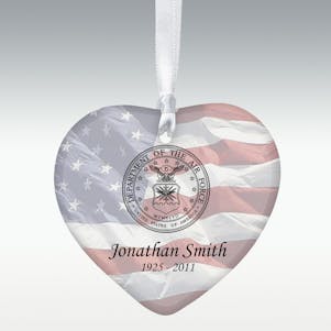 Department of the Air Force Heart Porcelain Memorial Ornament