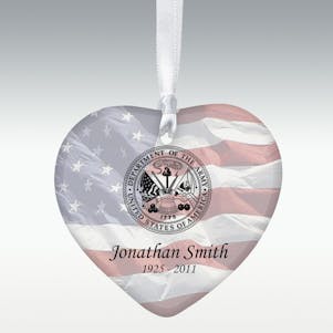 Department of the Army Heart Porcelain Memorial Ornament