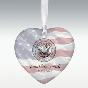Department of the Navy Heart Porcelain Memorial Ornament