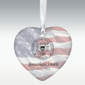US Coast Guard Heart Porcelain Memorial Ornament