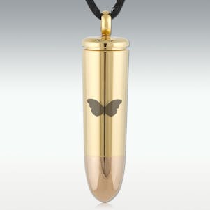 Butterfly 44 Magnum Bullet Stainless Steel Cremation Jewl