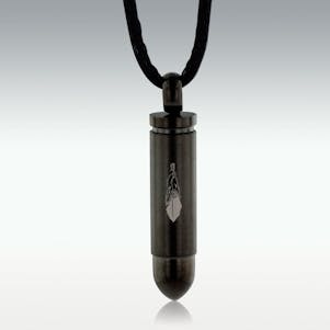 Feather Black Bullet Stainless Steel Jewelry