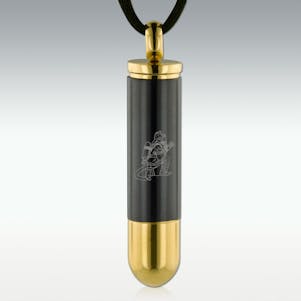 Firefighter Gunmetal Bullet Stainless Steel Cremation Jewelry