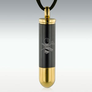Barber Gunmetal Bullet Stainless Steel Cremation Jewelry
