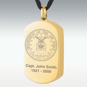 Gold Department Of The Air Force Dog Tag Stainless Steel