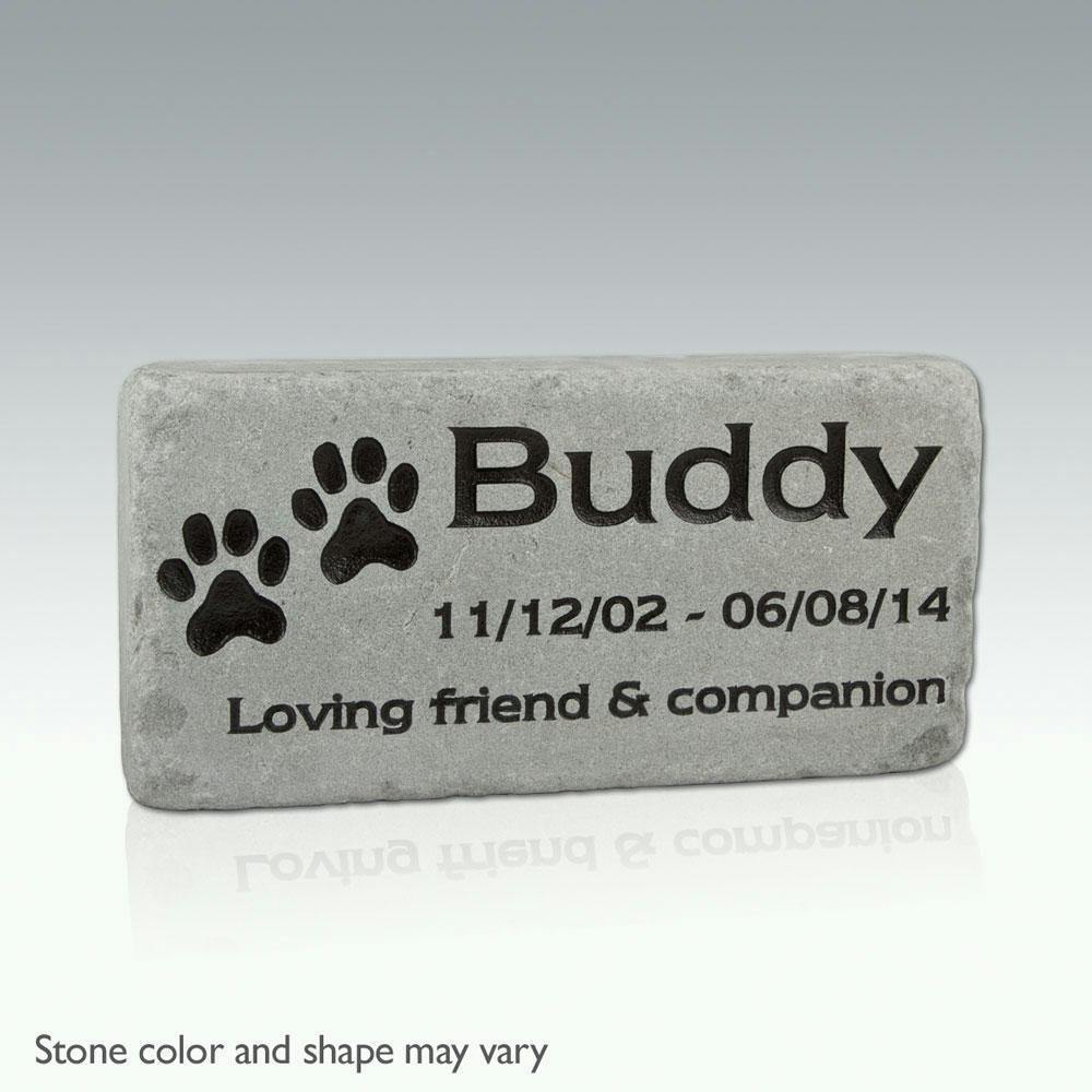 Dog Silhouette 11 Paw Shaped Pet Memorial Garden Stone, Best Friends Live  Forever