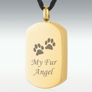 Gold Paws My Fur Angel Dog Tag Stainless Steel