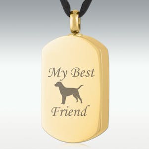 Gold Dog My Best Friend Dog Tag Stainless Steel