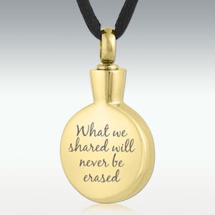 Gold Never Be Erased Round Stainless Cremation Jewelry