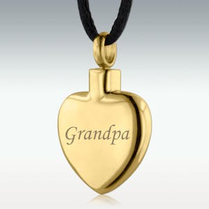 Gold Grandpa Heart Stainless Steel