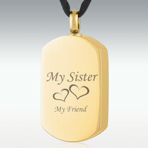 Gold My Sister My Friend Dog Tag Stainless Steel
