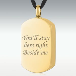 Gold Beside Me Dog Tag Stainless Steel