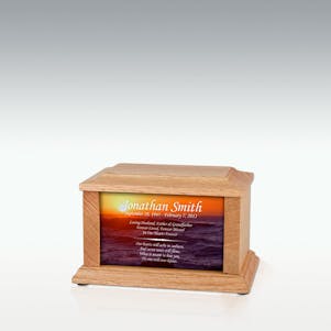 XS Oak Sunset Infinite Impression Cremation Urn - Engravable