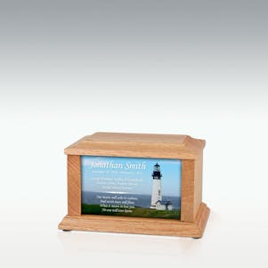 XS Oak Lighthouse Infinite Impression Cremation Urn - Engravable