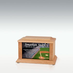 XS Oak Baseball Field Infinite Impression Cremation Urn