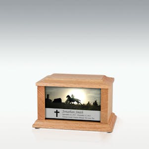 XS Oak Cowboy Infinite Impression Cremation Urn - Engravable