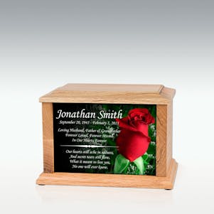 Small Oak Rose Infinite Impression Cremation Urn - Engravable