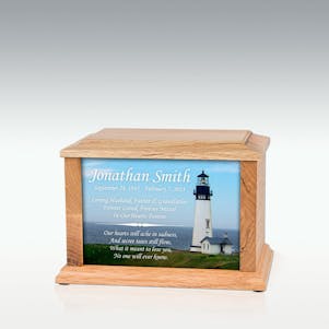 Small Oak Lighthouse Infinite Impression Cremation Urn