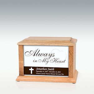 Small Oak Always In My Heart Infinite Impression Cremation Urn