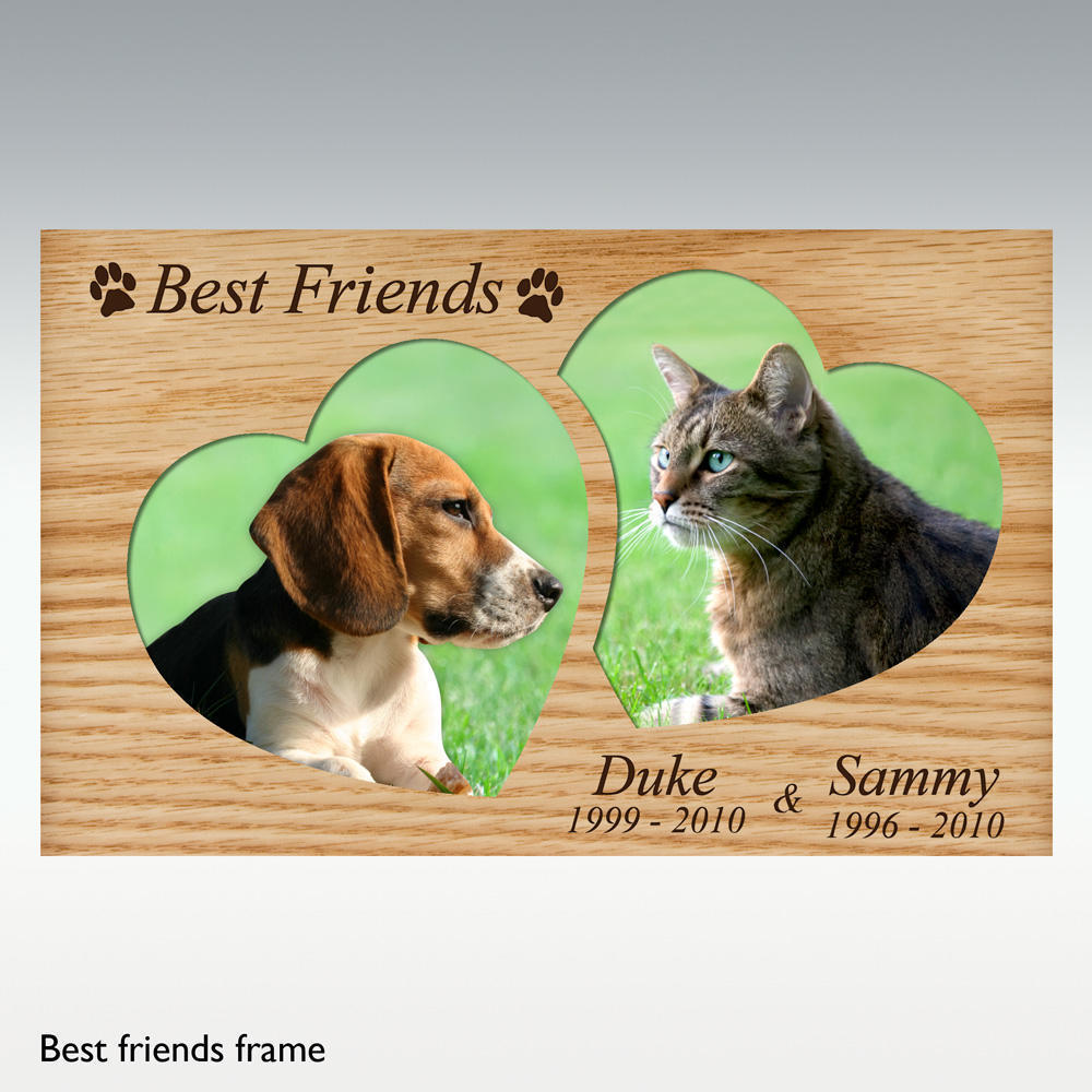 Med. Oak Best Friends Adoration Pet Cremation Urn - Perfect Memorials