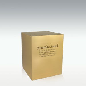 Small Bronze Cube Cremation Urn - Engravable
