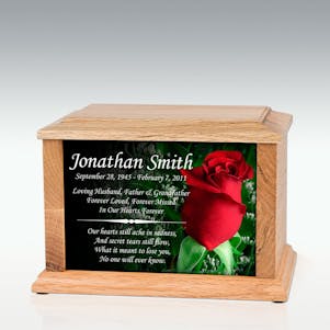 Medium Oak Rose Infinite Impression Cremation Urn - Engravable