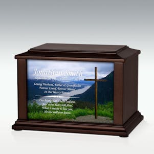 Medium Mountain Cross Infinite Impression Cremation Urn