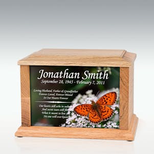 Medium Oak Motyl Butterfly Infinite Impression Cremation Urn