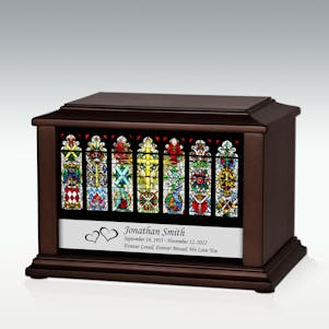 Medium Stained Glass Cross Infinite Impression Cremation Urn