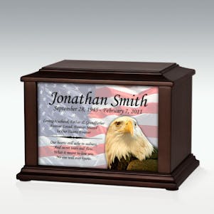 Medium American Flag and Eagle Infinite Impression Cremation Urn