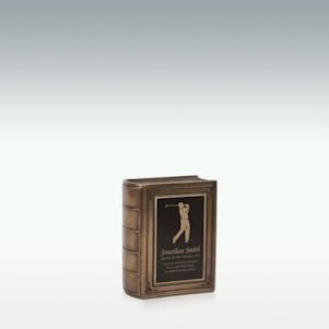 Small Male Golfer Silhouette Book Cremation Urn - Engravable