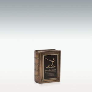 Small Baseball Player Book Cremation Urn - Engravable